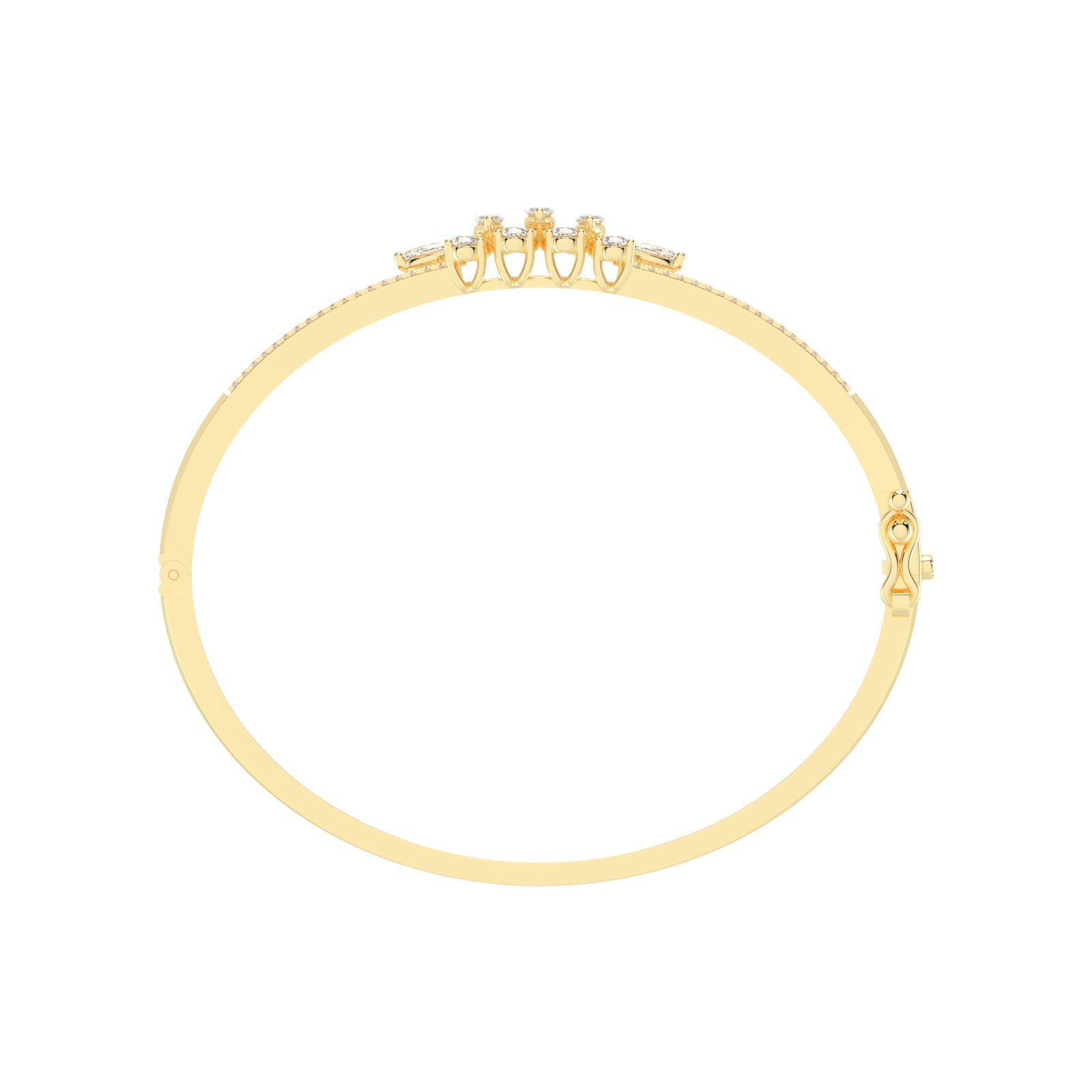 Melis 150Ct Split Shank Marquise Cut Kada Lab Diamond Bracelet