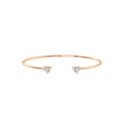 Regal Three Prong Open Heart Delicate Lab Diamond Bracelet