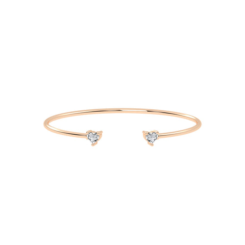 Regal Three Prong Open Heart Delicate Lab Diamond Bracelet