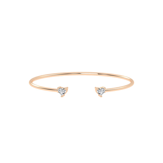 Regal Three Prong Open Heart Delicate Lab Diamond Bracelet