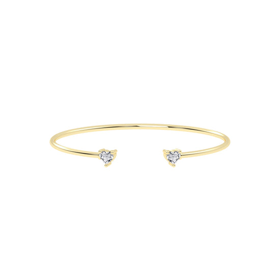 Regal Three Prong Open Heart Delicate Lab Diamond Bracelet