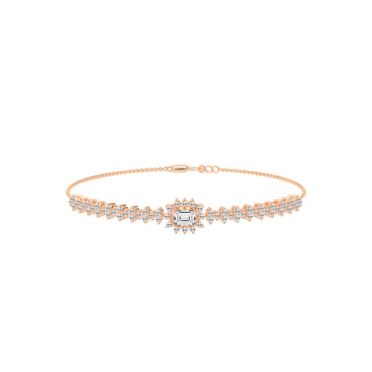Delistreve Split Shank Round Cut Delicate Lab Diamond Bracelet