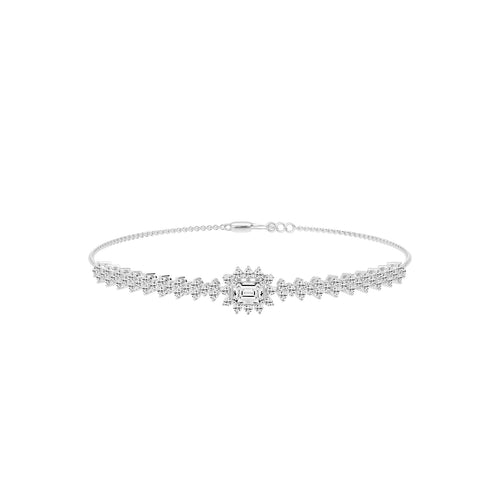 Delistreve Split Shank Round Cut Delicate Lab Diamond Bracelet