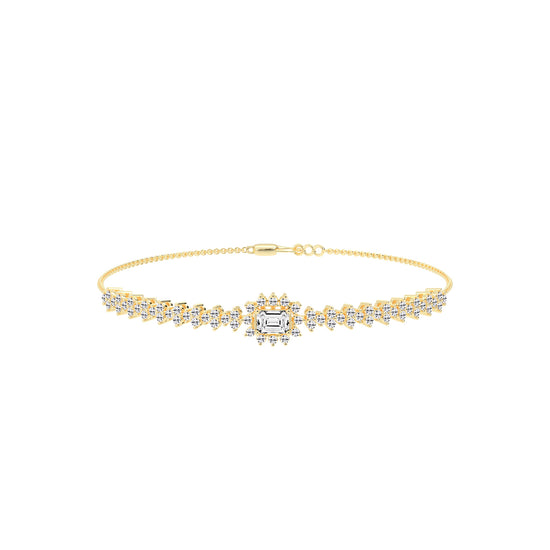 Delistreve Split Shank Round Cut Delicate Lab Diamond Bracelet
