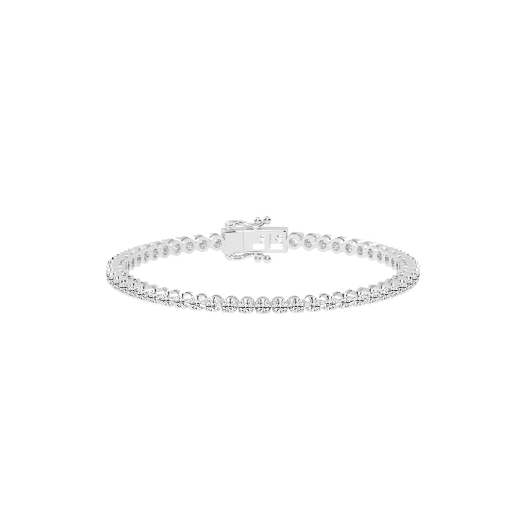Viora 150Ct Miracle Setting Round Cut Tennis Lab Diamond Bracelet