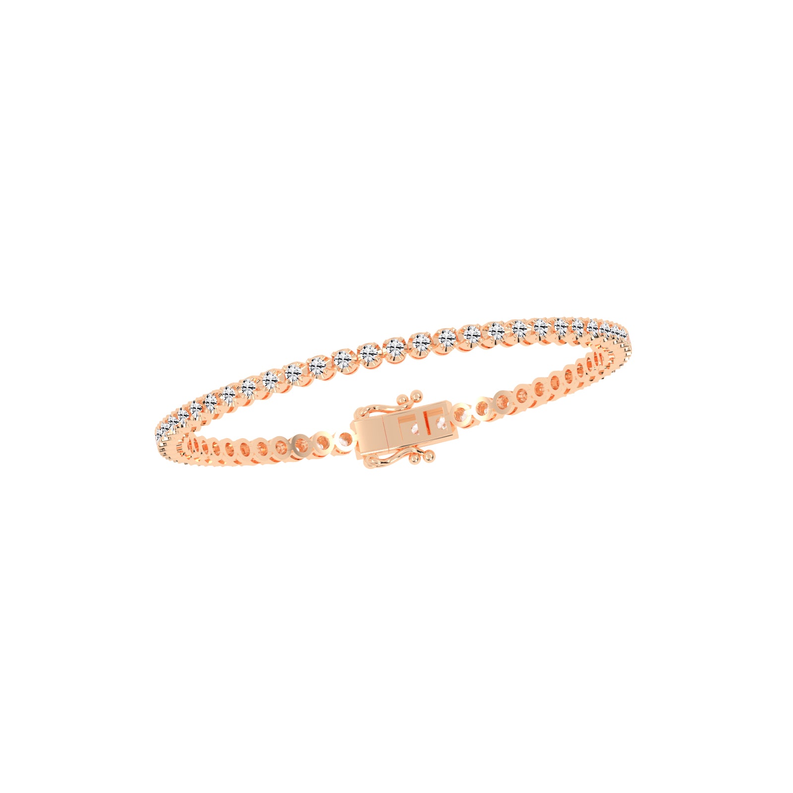 Viora 150Ct Miracle Setting Round Cut Tennis Lab Diamond Bracelet