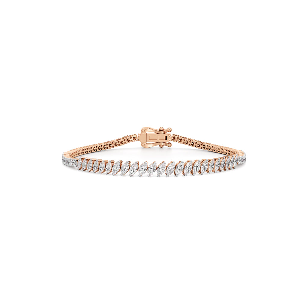 Luminous Marquise  Round Diamond Bracelet