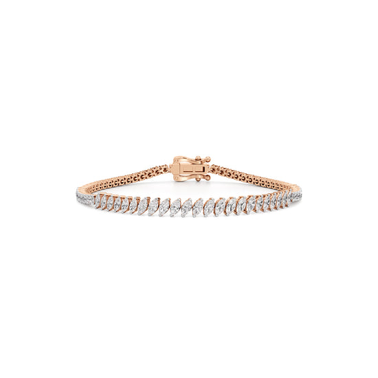 Luminous Marquise  Round Diamond Bracelet