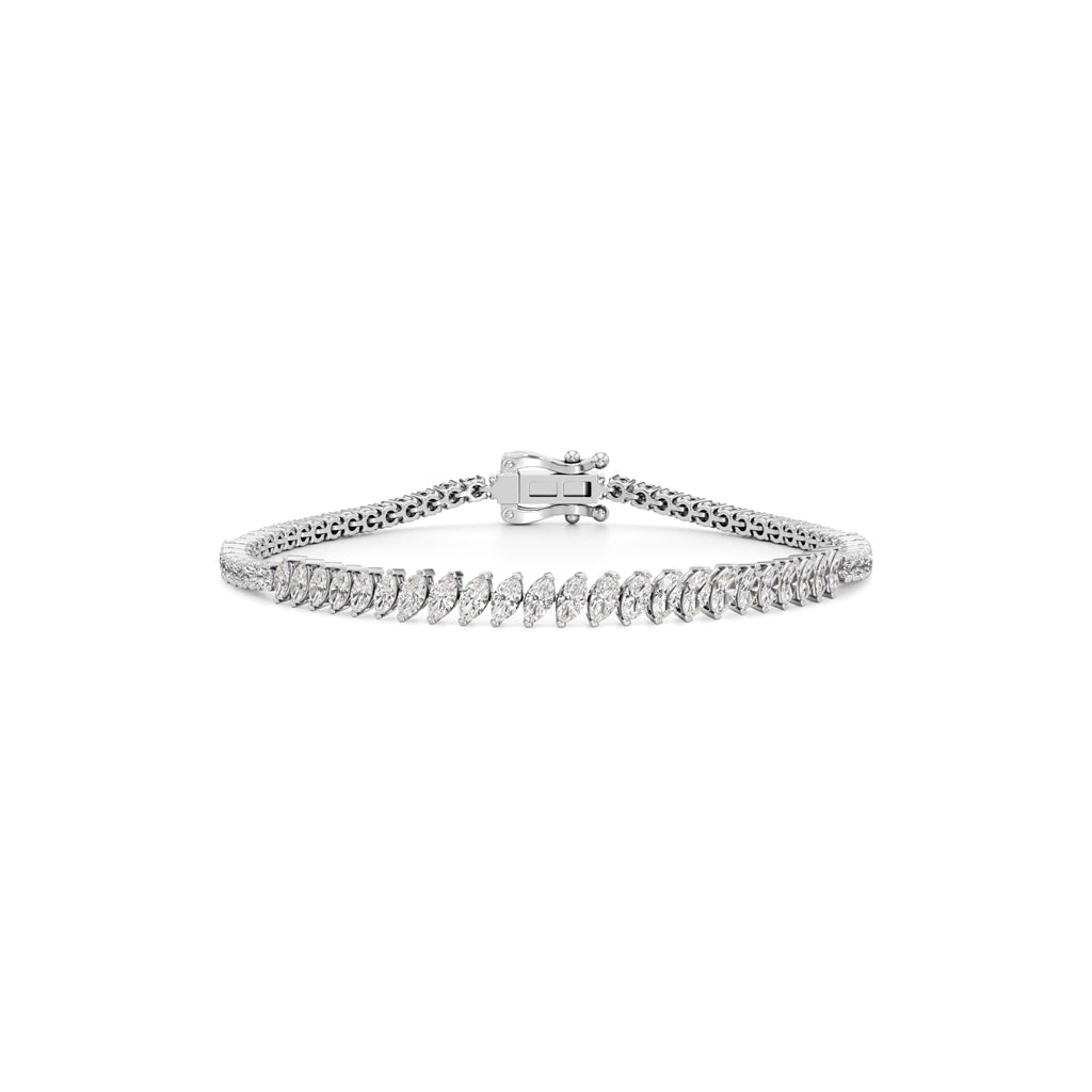 Luminous Marquise  Round Diamond Bracelet