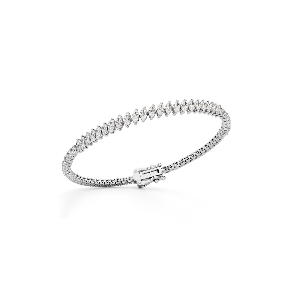 Luminous Marquise  Round Diamond Bracelet