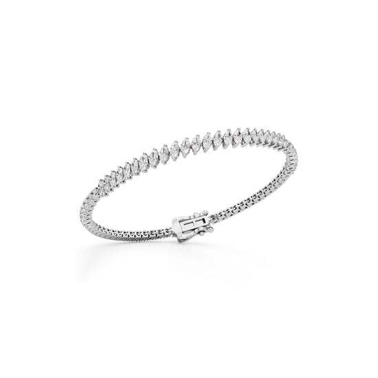 Luminous Marquise  Round Diamond Bracelet