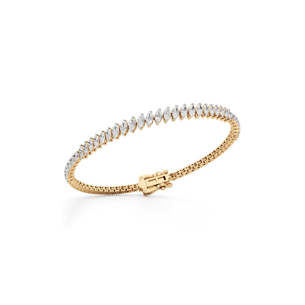 Luminous Marquise  Round Diamond Bracelet