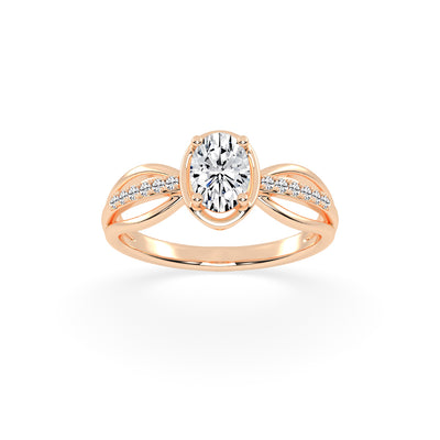 Triavell  Split shank oval cut classic lab diamond ring