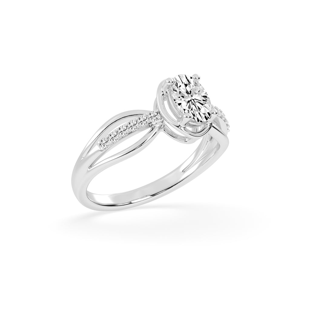 Triavell  Split shank oval cut classic lab diamond ring
