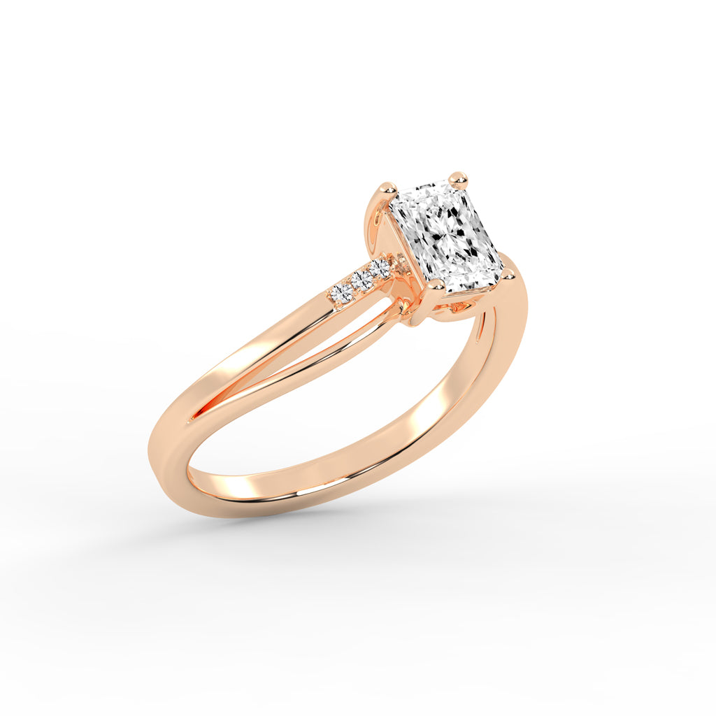 Lavenza  Furay radiant cut classic lab diamond ring