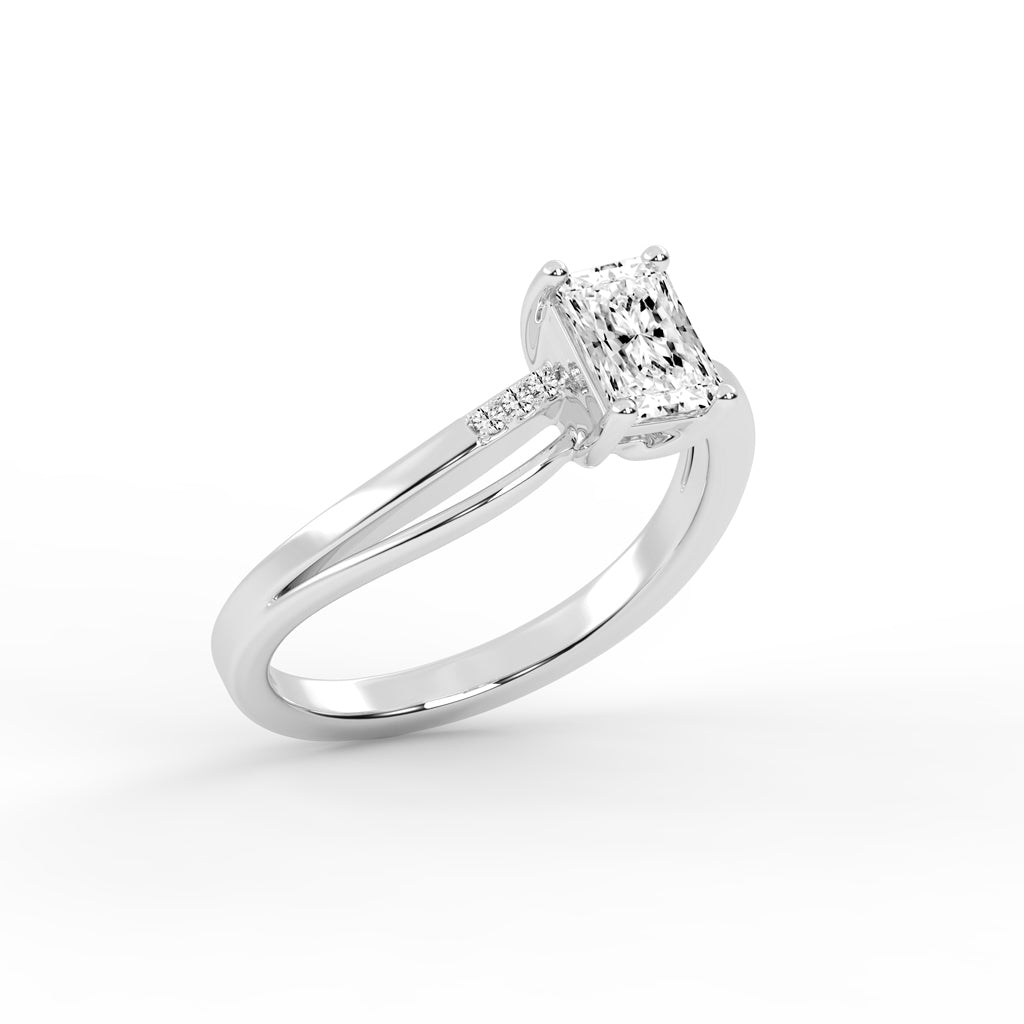 Lavenza  Furay radiant cut classic lab diamond ring