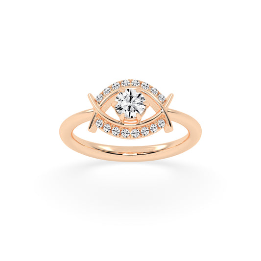 Delivora round eye cut delicate lab diamond ring