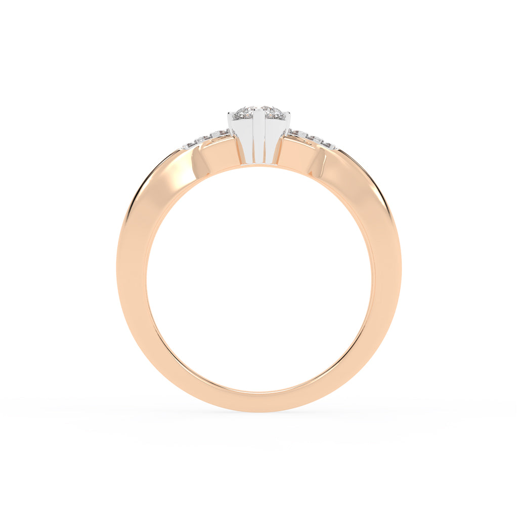 Novanta crisscross round cut classic lab diamond ring