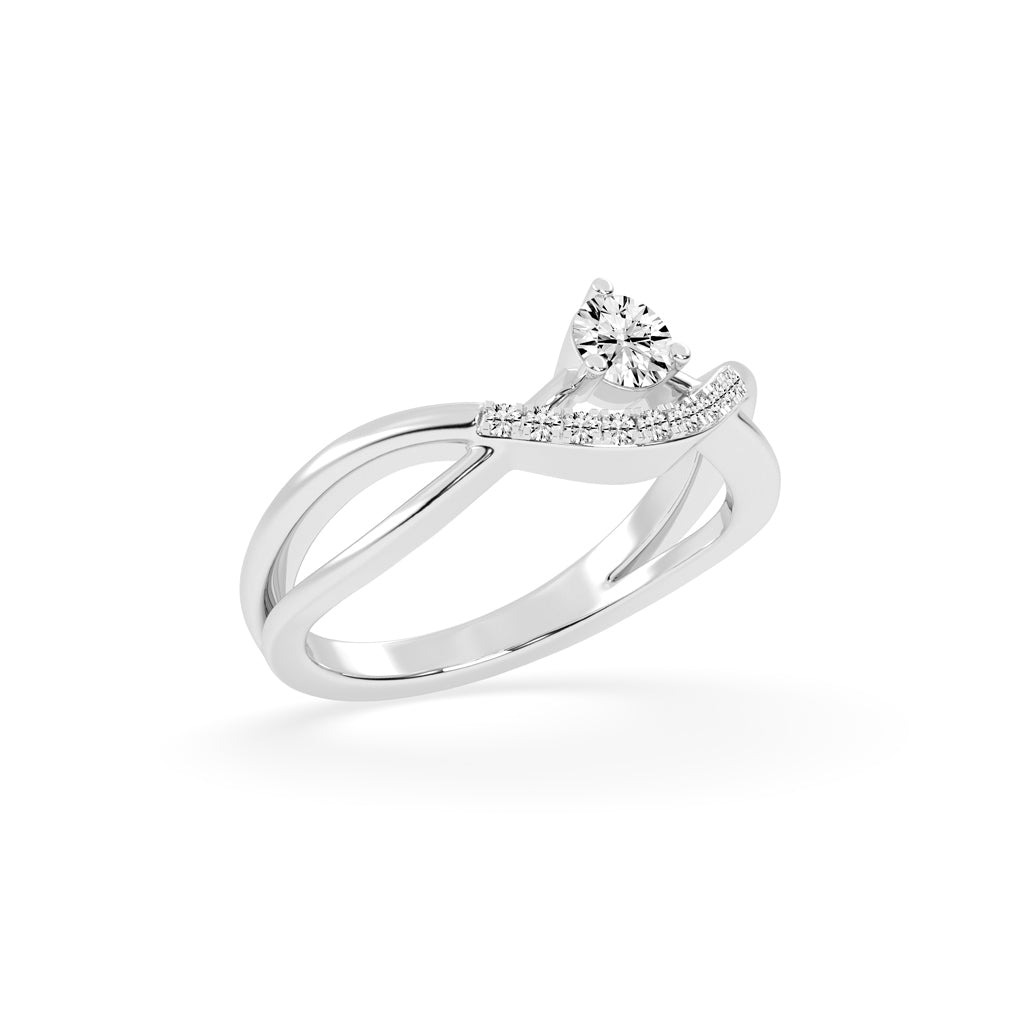 Novanta crisscross round cut classic lab diamond ring