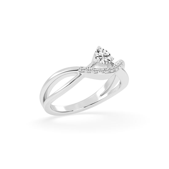 Novanta crisscross round cut classic lab diamond ring