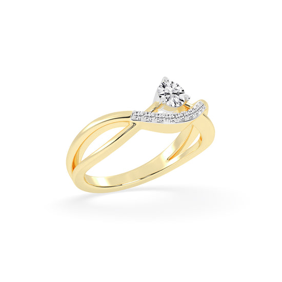 Novanta crisscross round cut classic lab diamond ring