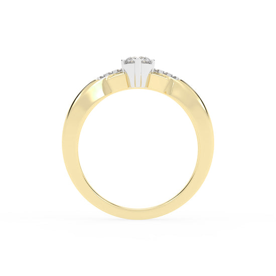 Novanta crisscross round cut classic lab diamond ring