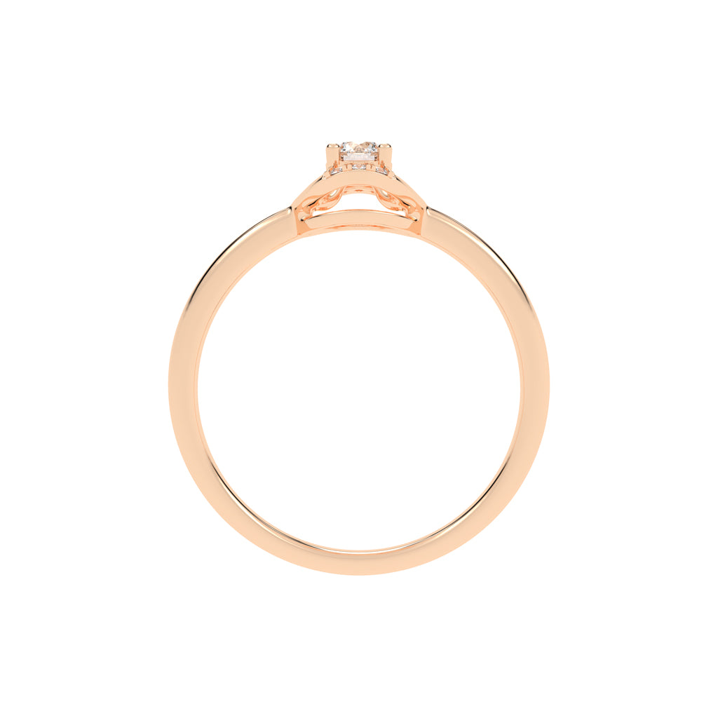 Delioris four prong round cut delicate lab diamond ring