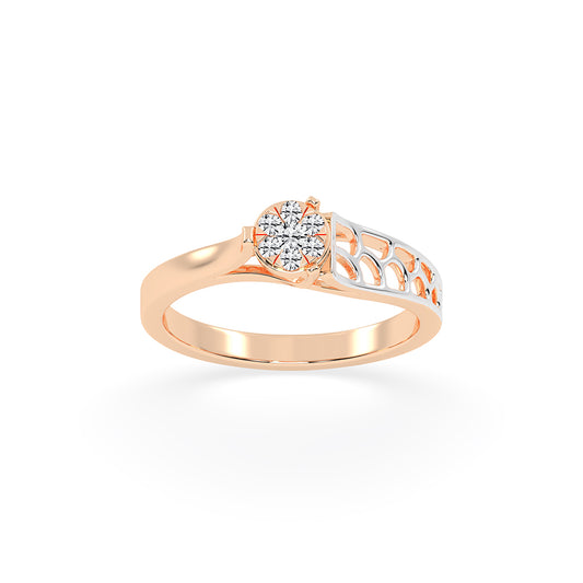 Delivoraine round cut delicate lab diamond ring