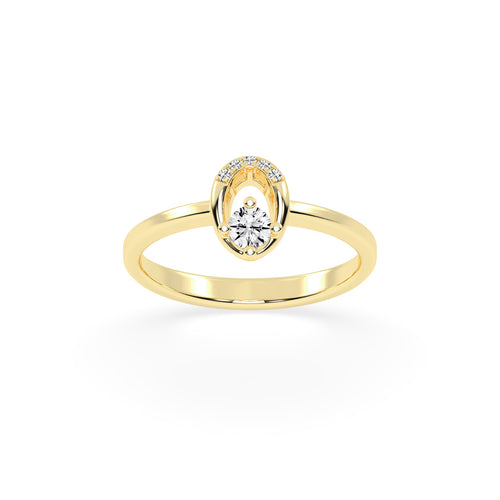 Delineva splendid round cut delicate lab diamond ring
