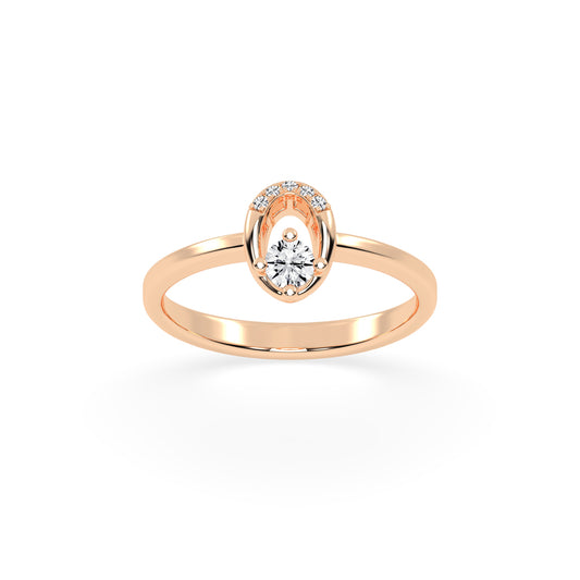 Delineva splendid round cut delicate lab diamond ring