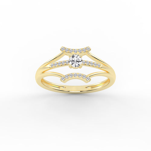 Zairos Split Shank Round Cut Classic Lab Diamond Ring