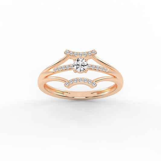 Zairos Split Shank Round Cut Classic Lab Diamond Ring