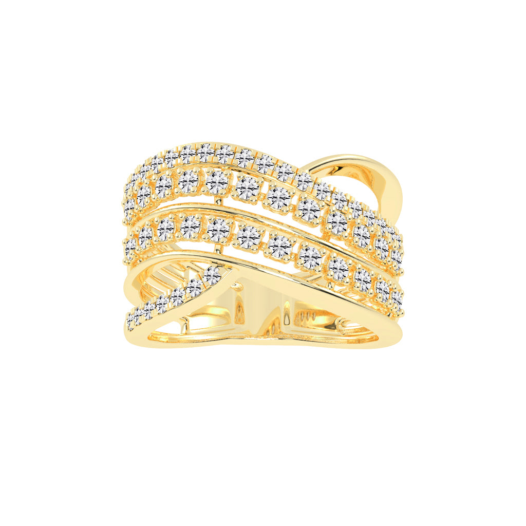 Seraphia Four Row Cocktail Lab Diamond Ring