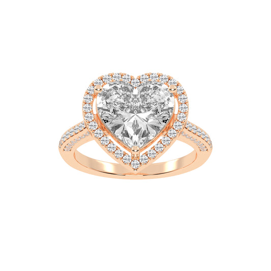 Luminous Heart Halo Ring