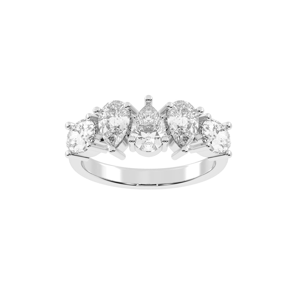 Lustrous PearShaped Diamond Ring