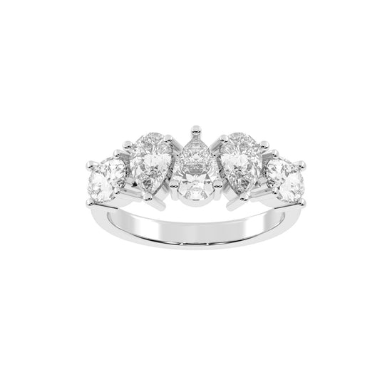 Lustrous PearShaped Diamond Ring