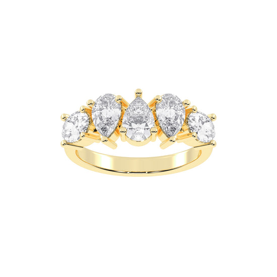 Lustrous PearShaped Diamond Ring