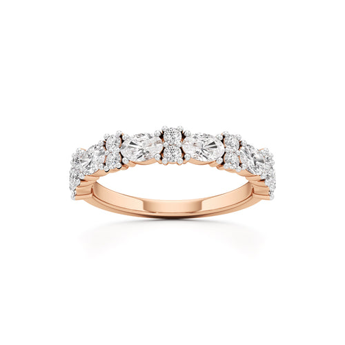 Marquise and Round Diamond HalfEternity Ring