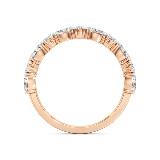 Marquise and Round Diamond HalfEternity Ring