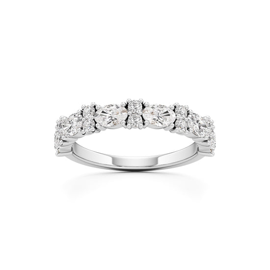 Marquise and Round Diamond HalfEternity Ring