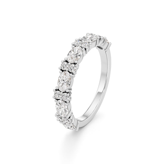 Marquise and Round Diamond HalfEternity Ring