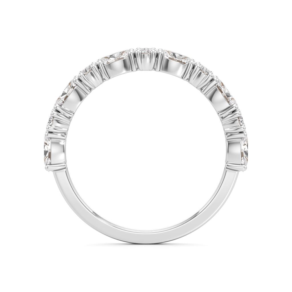 Marquise and Round Diamond HalfEternity Ring