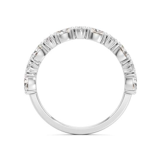 Marquise and Round Diamond HalfEternity Ring