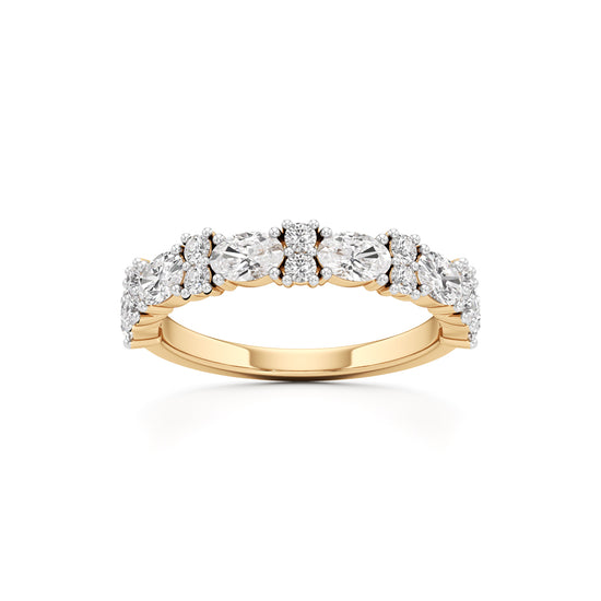 Marquise and Round Diamond HalfEternity Ring