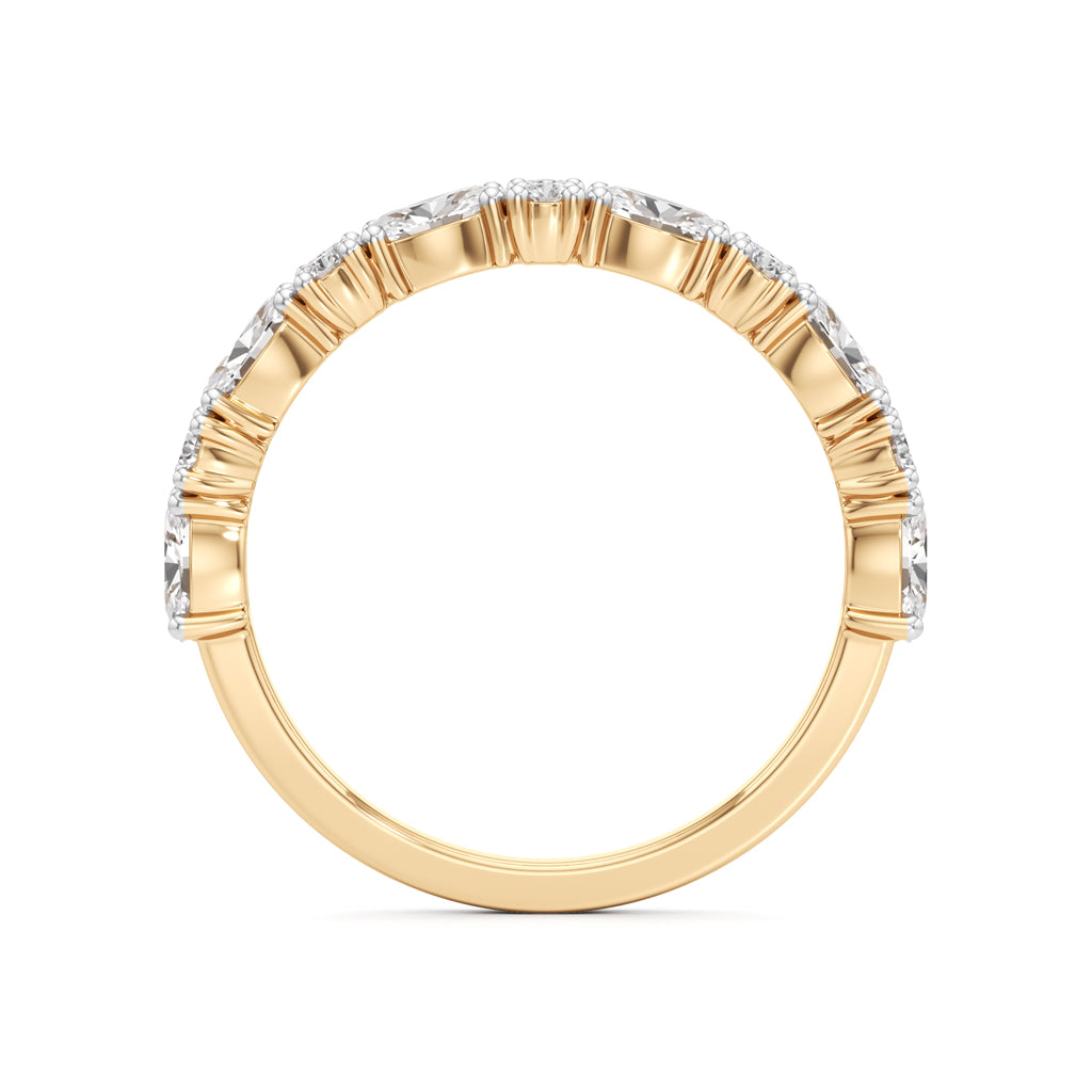 Marquise and Round Diamond HalfEternity Ring