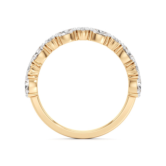 Marquise and Round Diamond HalfEternity Ring