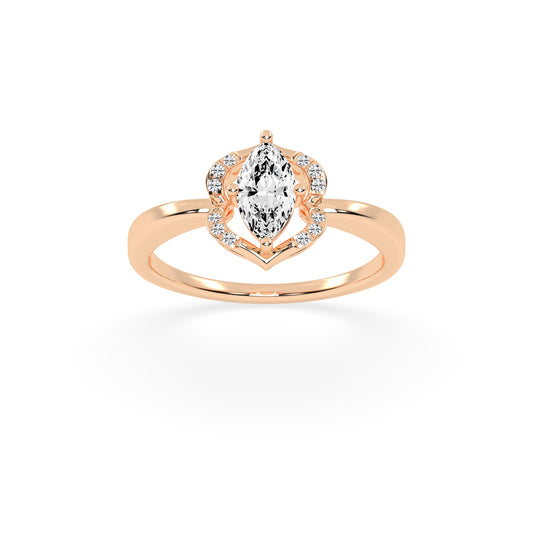 Glorina Reversed Tapred Marquise Cut Classic Lab Diamond Ring