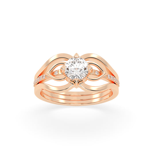 Celestium Split Shank Round Cut Classic Lab Diamond Ring