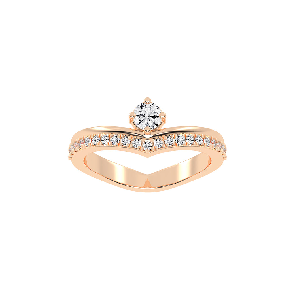 Classic VArch Solitaire Ring