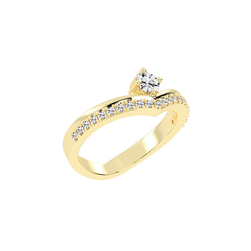 Classic VArch Solitaire Ring
